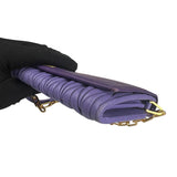 Pre-owned miu-miu-purple-matelasse-leather-flap-crossbody-bag-front