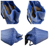 Pre-owned bottega-veneta-nappa-medium-blue-front-view