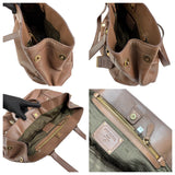Pre-owned Prada Cammella Sfumato Cervo Leather Jeweled Shopping Tote tote bag