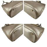 Pre-owned gucci rose gold leather medium bright bit tote front