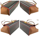 Pre-owned celine tricolor calfskin and suede trapeze satchel front