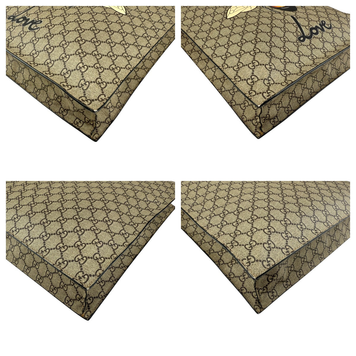 Pre-owned gucci-handbag-shoulder-bag-bee-print-brown-black