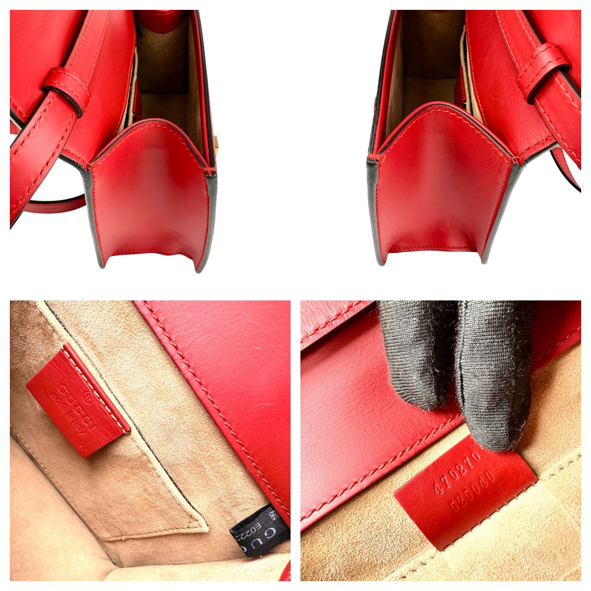 Pre-owned Gucci Red Leather Mini Web Sylvie Top Handle bag