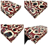 Pre-owned gucci-leather-leopard-print-clutch-crossbody-chain-shoulder-wallet-bag-front