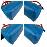 Fendi Blue/Orange Leather Mini Peekaboo Top Handle Bag