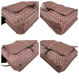 Pre-owned bottega veneta leather intrecciato double sided flap shoulder bag front