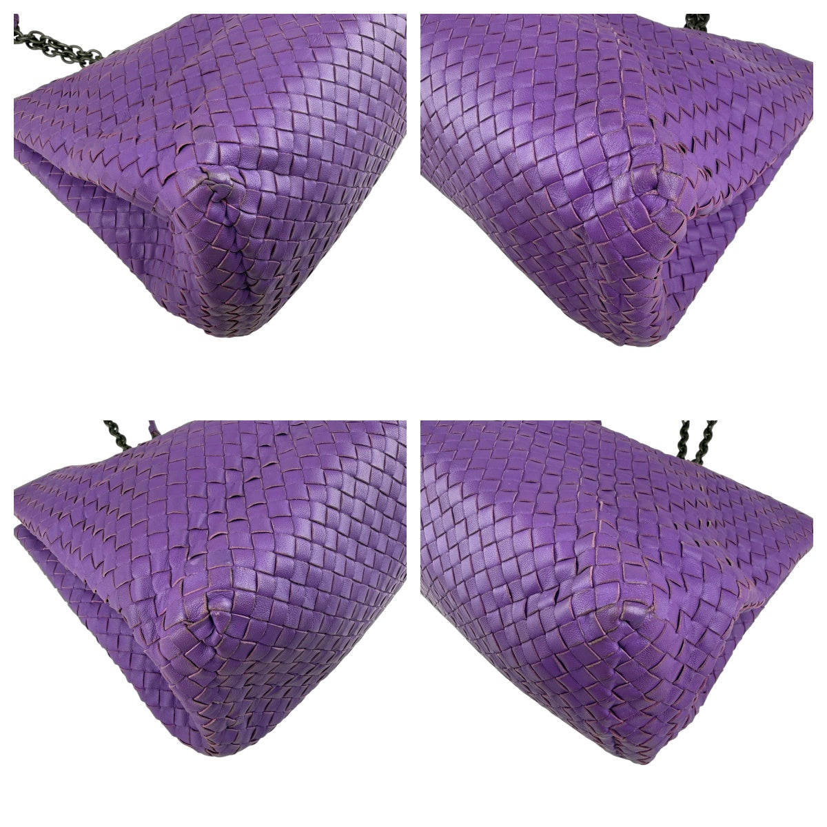 Pre-owned bottega veneta intrecciato purple tote bag front
