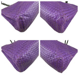 Pre-owned bottega veneta intrecciato purple tote bag front