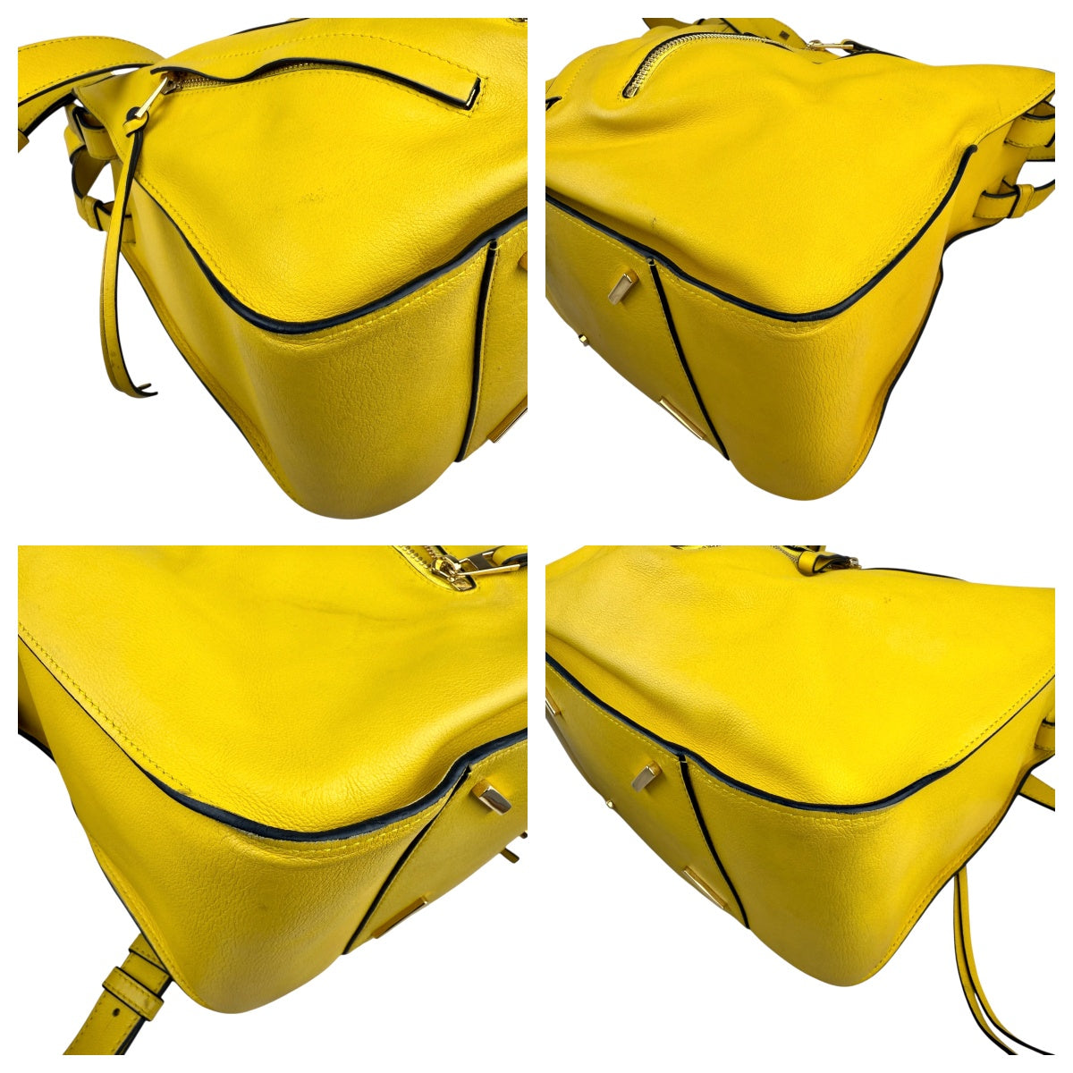 Pre-owned loewe-hammock-yellow-leather-front-view