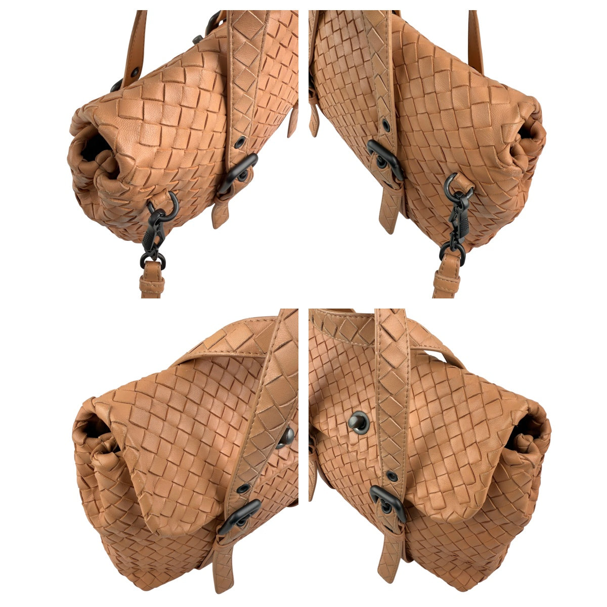 Pre-owned bottega veneta intrecciato two-way shoulder bag front