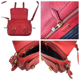 Pre-owned Prada Red Leather Buckle Flap Shoulder Bag