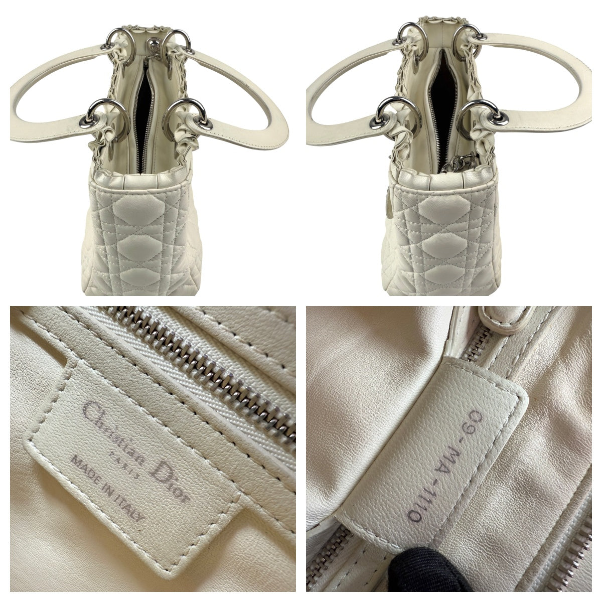 Pre-owned Dior Lady Medium Shoulder Bag White shoulder bag
