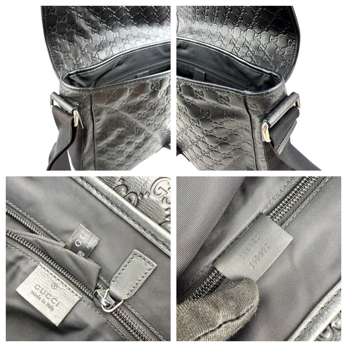 Pre-owned Gucci Black Guccissima Rubber Medium Messenger Bag