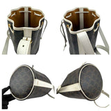 Celine Drawstring Bag Triomphe Canvas White Calfskin