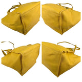 Celine Yellow Pebbled Leather Long Strap Big Bag