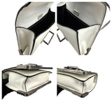 Pre-owned prada-saffiano-leather-crystal-cahier-crossbody-bag-front-view
