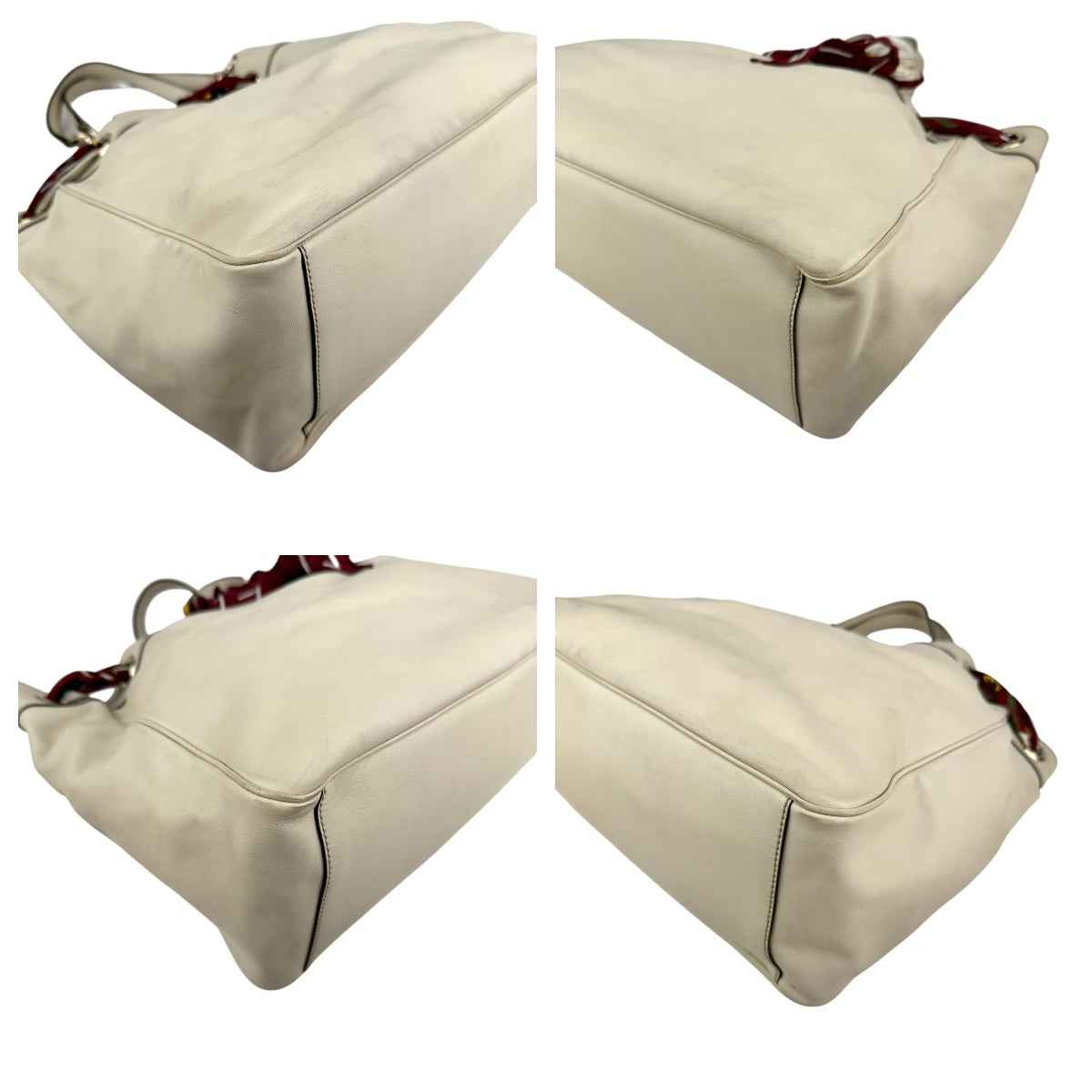 Gucci Beige Leather Positano Tote Bag with Silk Scarf