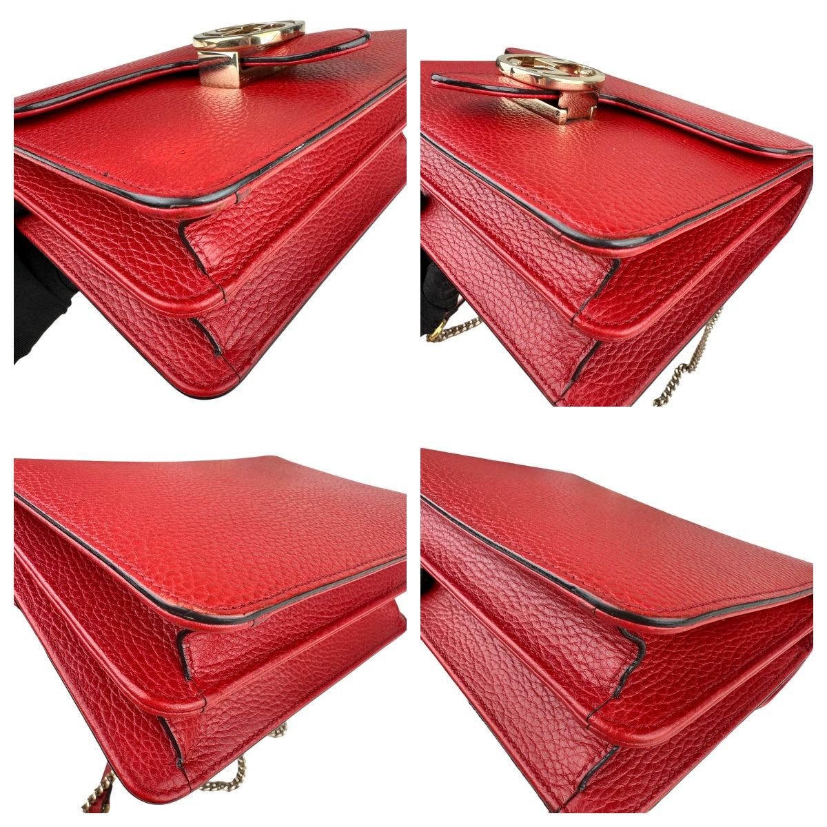 Pre-owned gucci-small-dollar-interlocking-g-red-crossbody-bag-front
