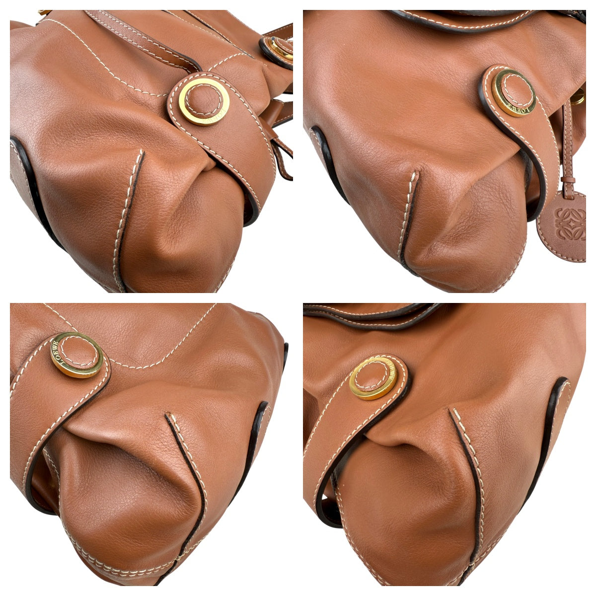 Pre-owned loewe-brown-leather-shoulder-bag-front