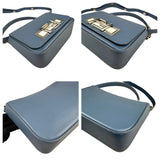 Pre-owned Fendi Cerulean Blue Calfskin Leather Baguette Shoulder Bag