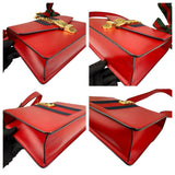 Pre-owned gucci-sylvie-shoulder-bag-medium-red-leather-front-view