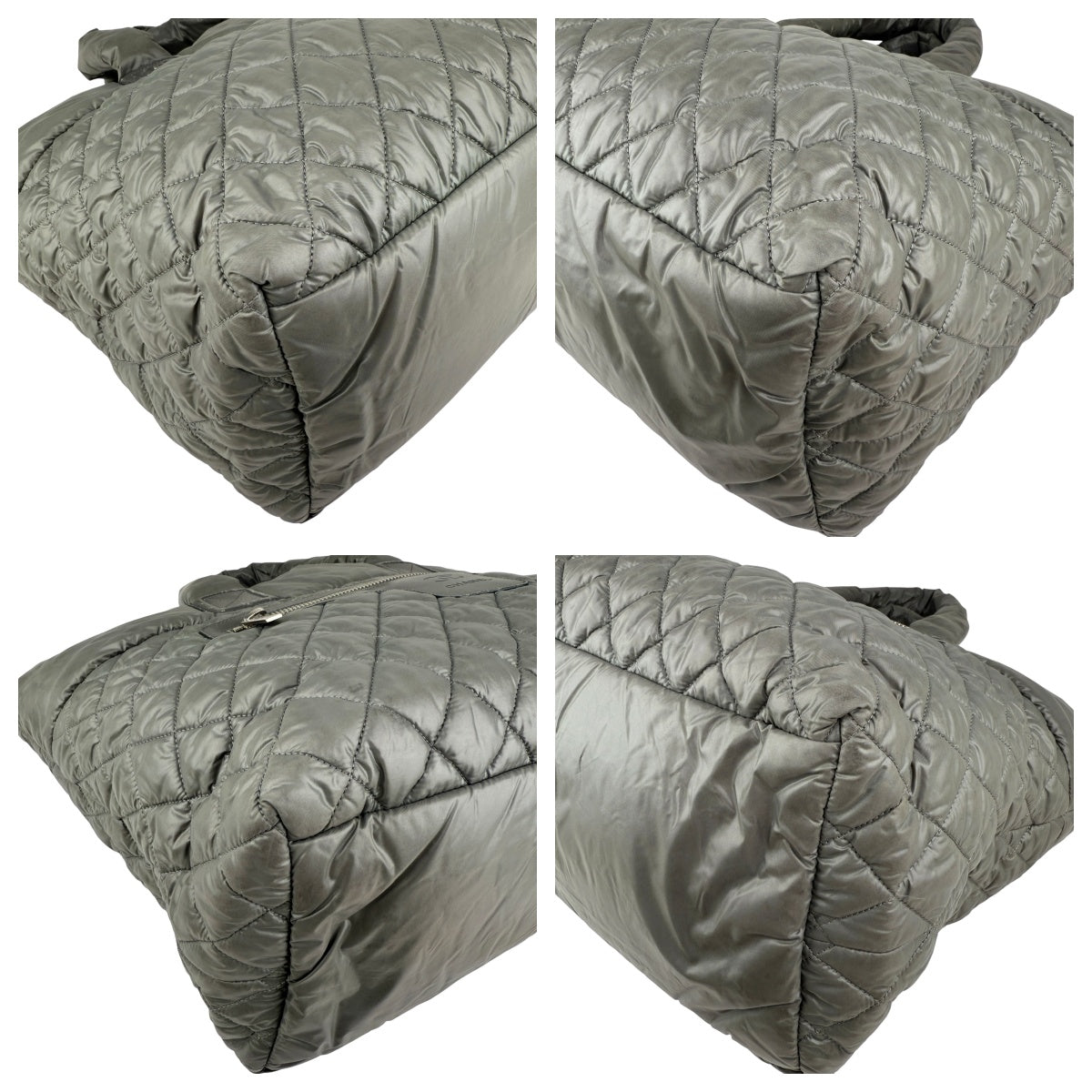 Pre-owned chanel coco cocoon nylon khaki tote bag front