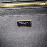 Pre-owned prada-canapa-pm-navy-canvas-handbag-front