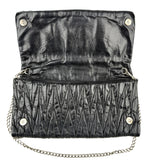Pre-owned miu-miu-black-matelasse-leather-shoulder-bag-front