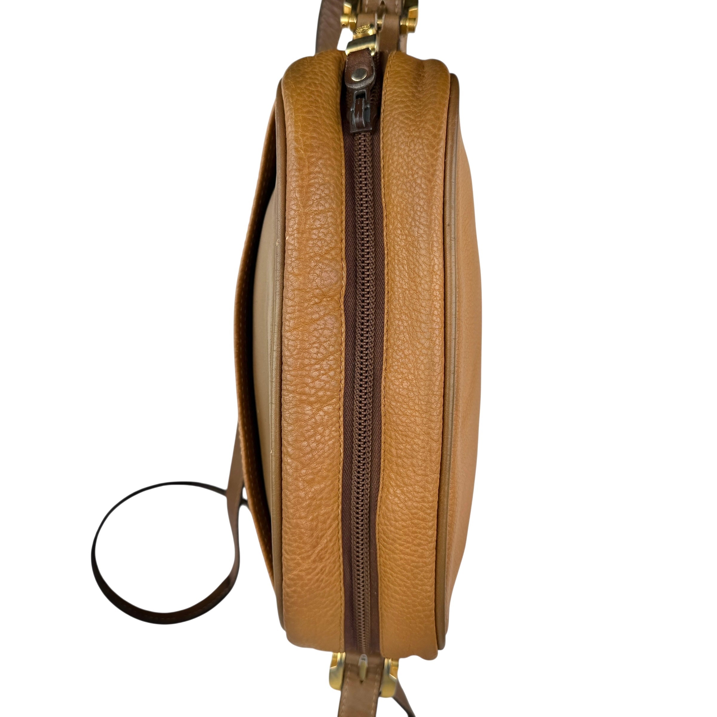 Pre-owned loewe-anagram-leather-camera-crossbody-bag-front