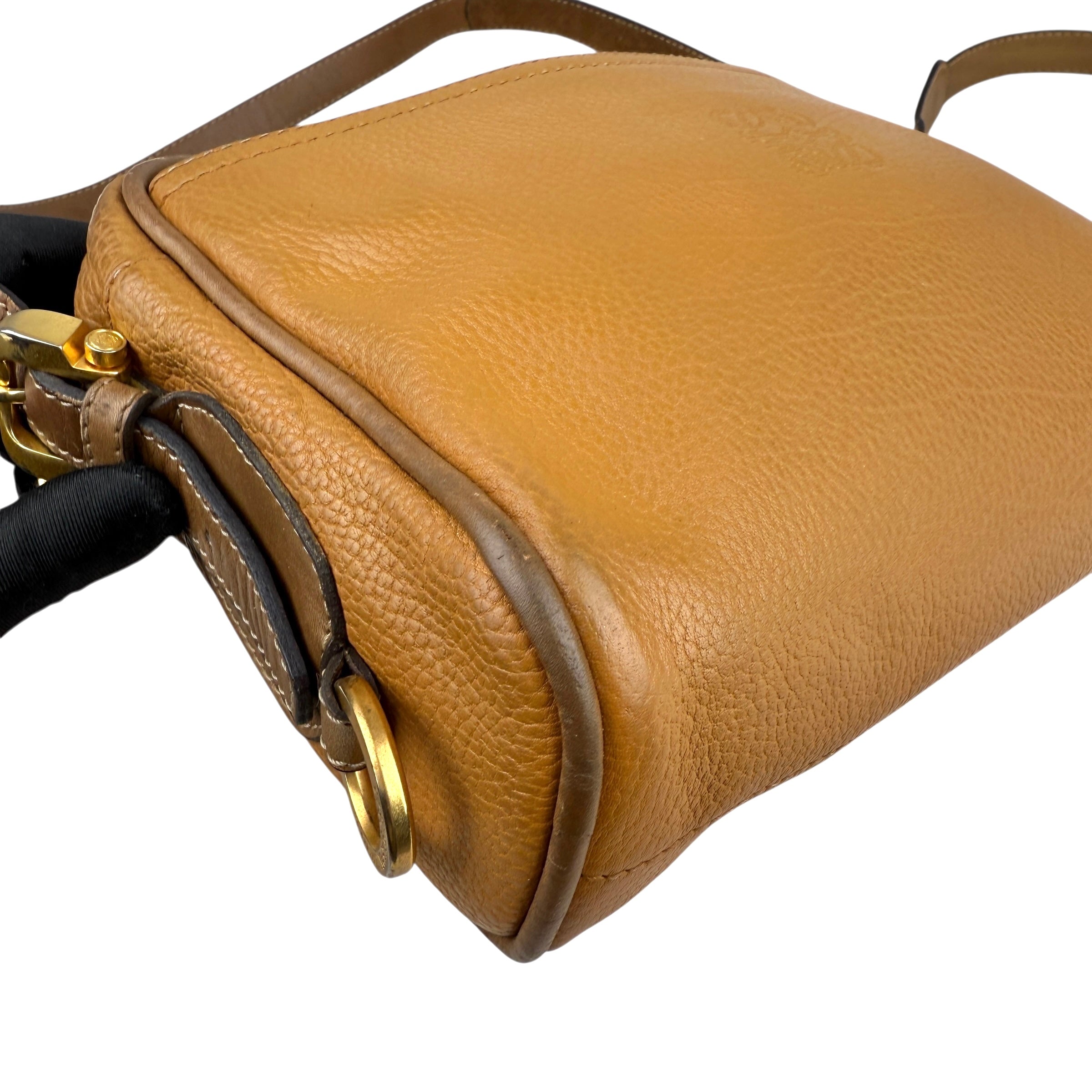 Pre-owned loewe-anagram-leather-camera-crossbody-bag-front