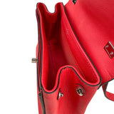 Pre-owned louis-vuitton-lockme-ii-top-handle-rubis-calfskin-bag-front