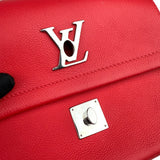 Pre-owned louis-vuitton-lockme-ii-top-handle-rubis-calfskin-bag-front