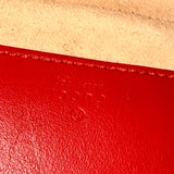 Pre-owned gucci-mini-bucket-gg-marmont-red-herringbone-leather-bag-front