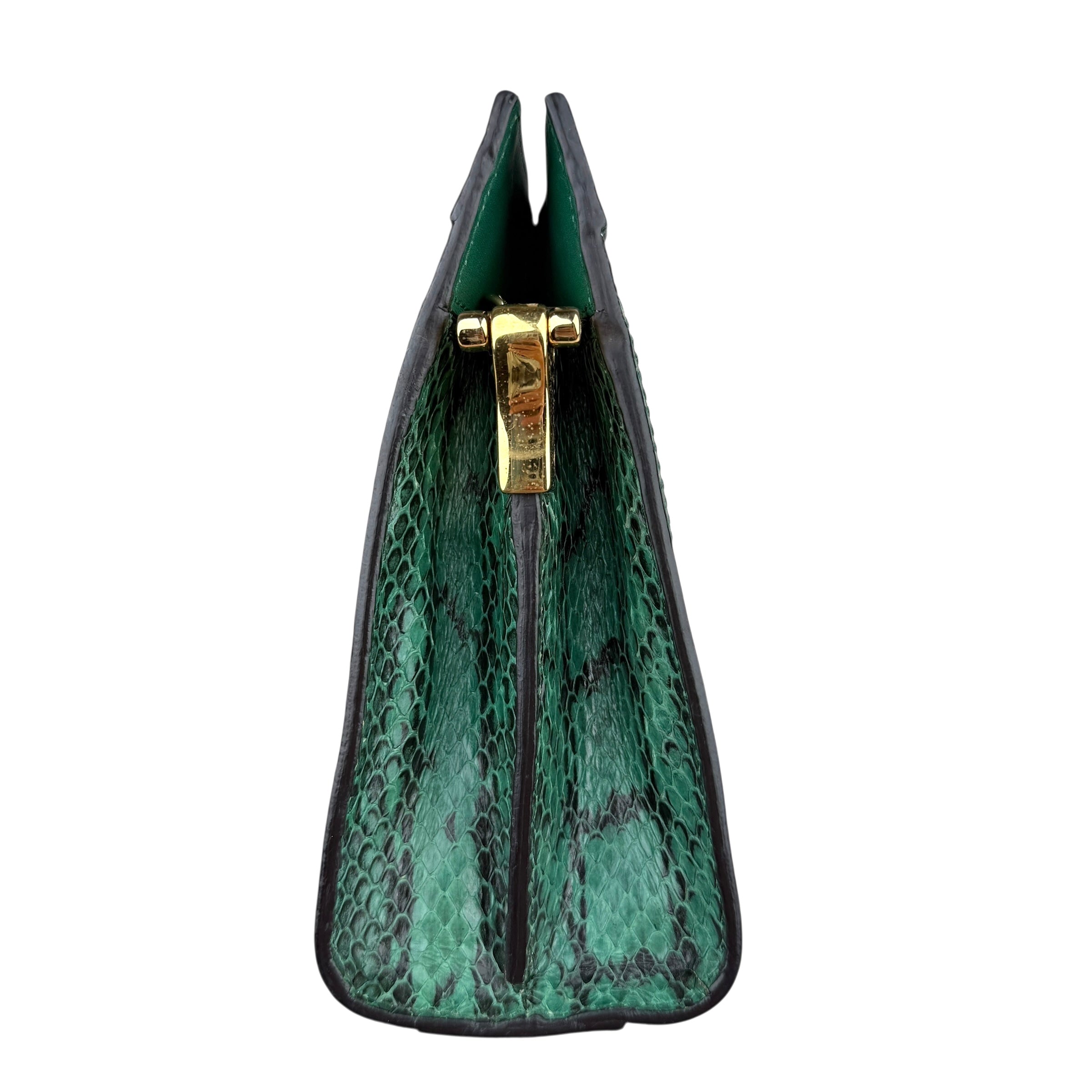 Pre-owned gucci-ophidia-emerald-snakeskin-front-view