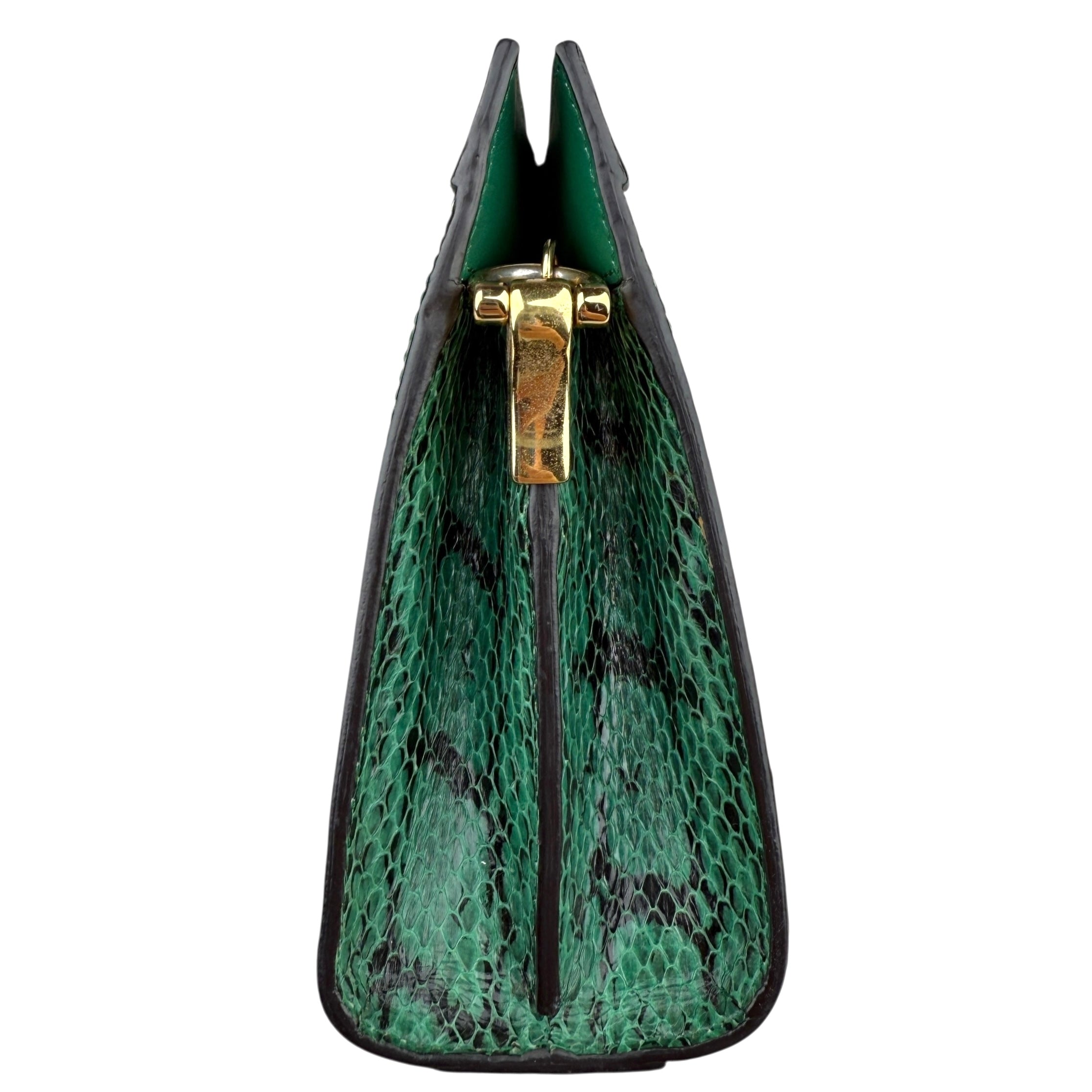 Pre-owned gucci-ophidia-emerald-snakeskin-front-view