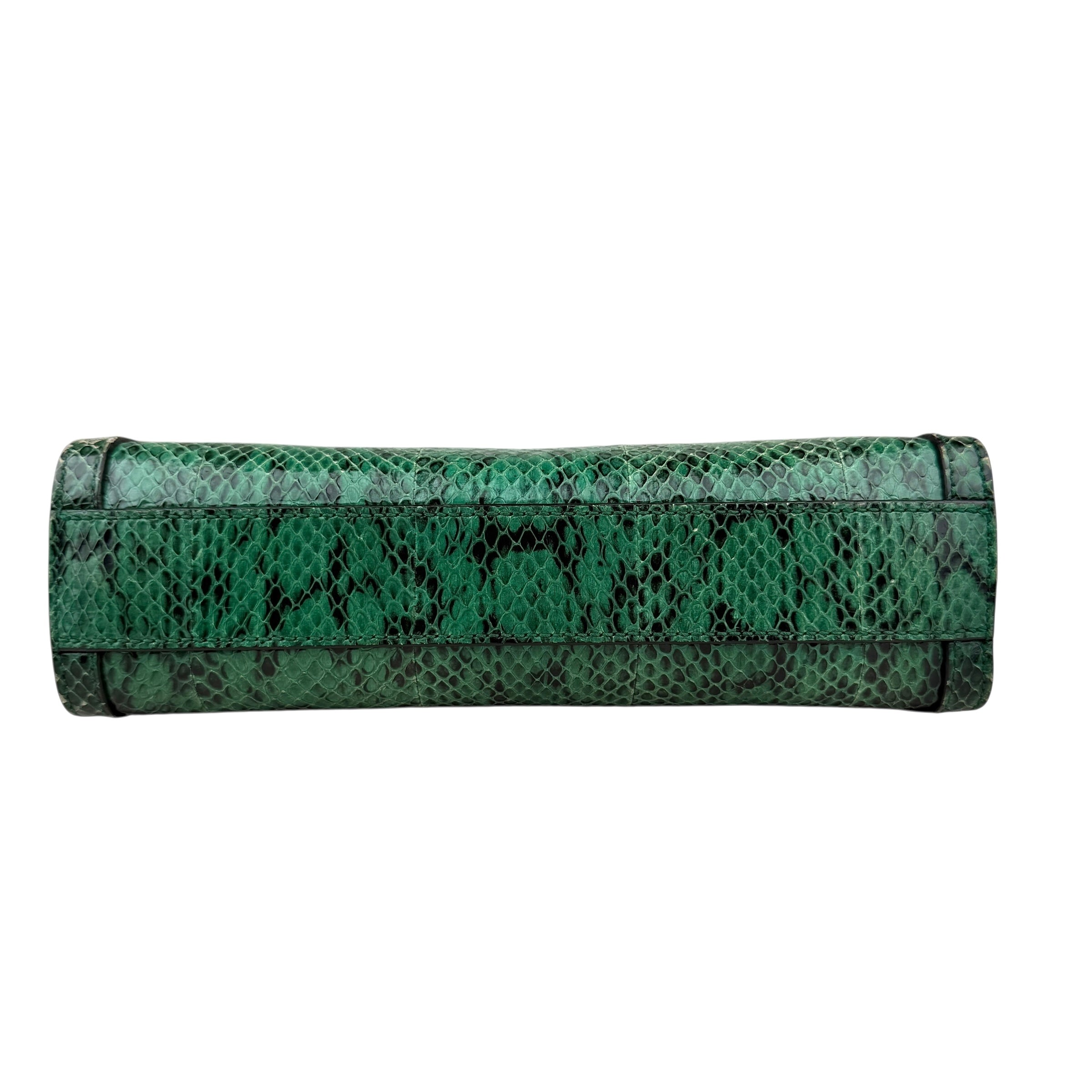 Pre-owned gucci-ophidia-emerald-snakeskin-front-view