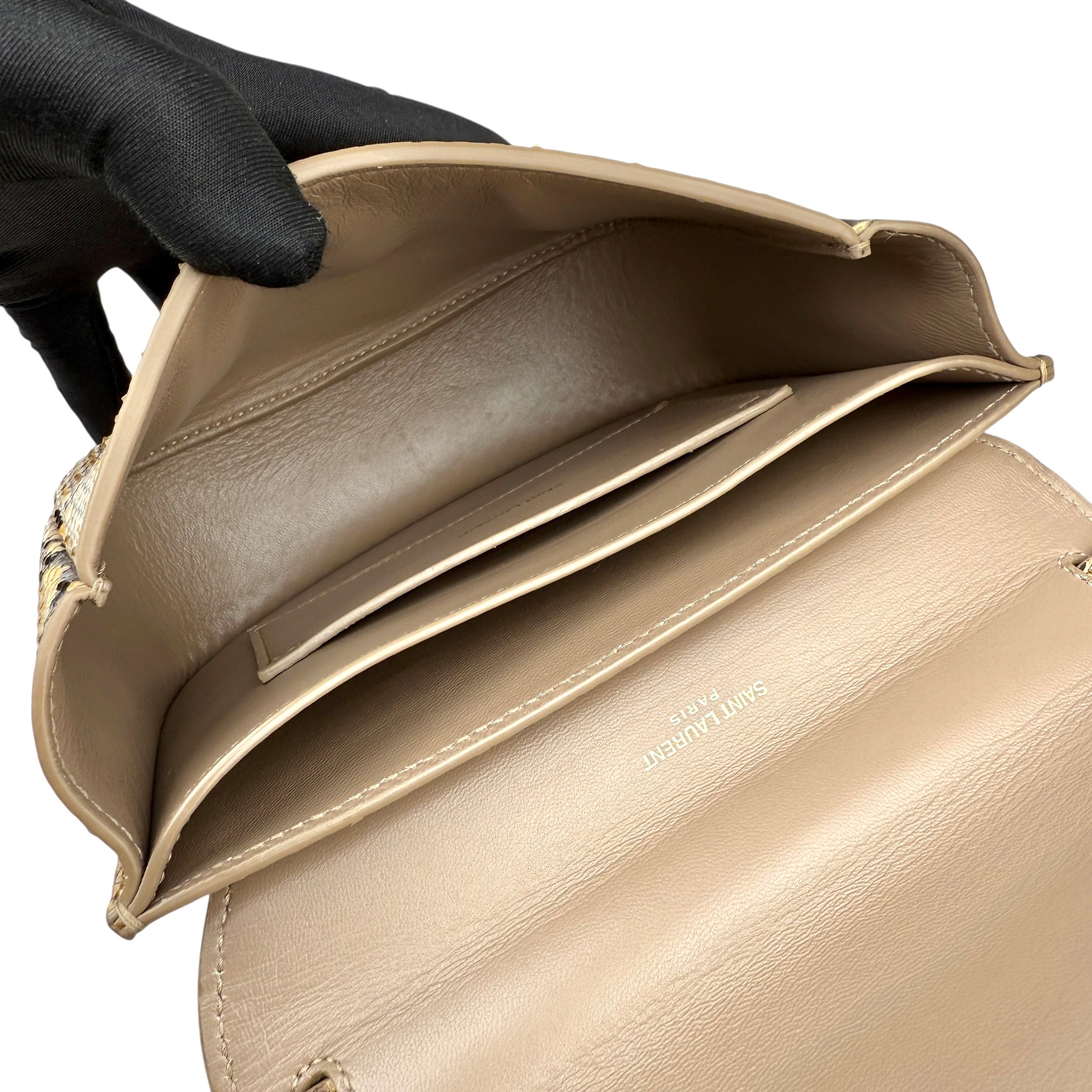 Pre-owned saint-laurent-python-crossbody-bag-front