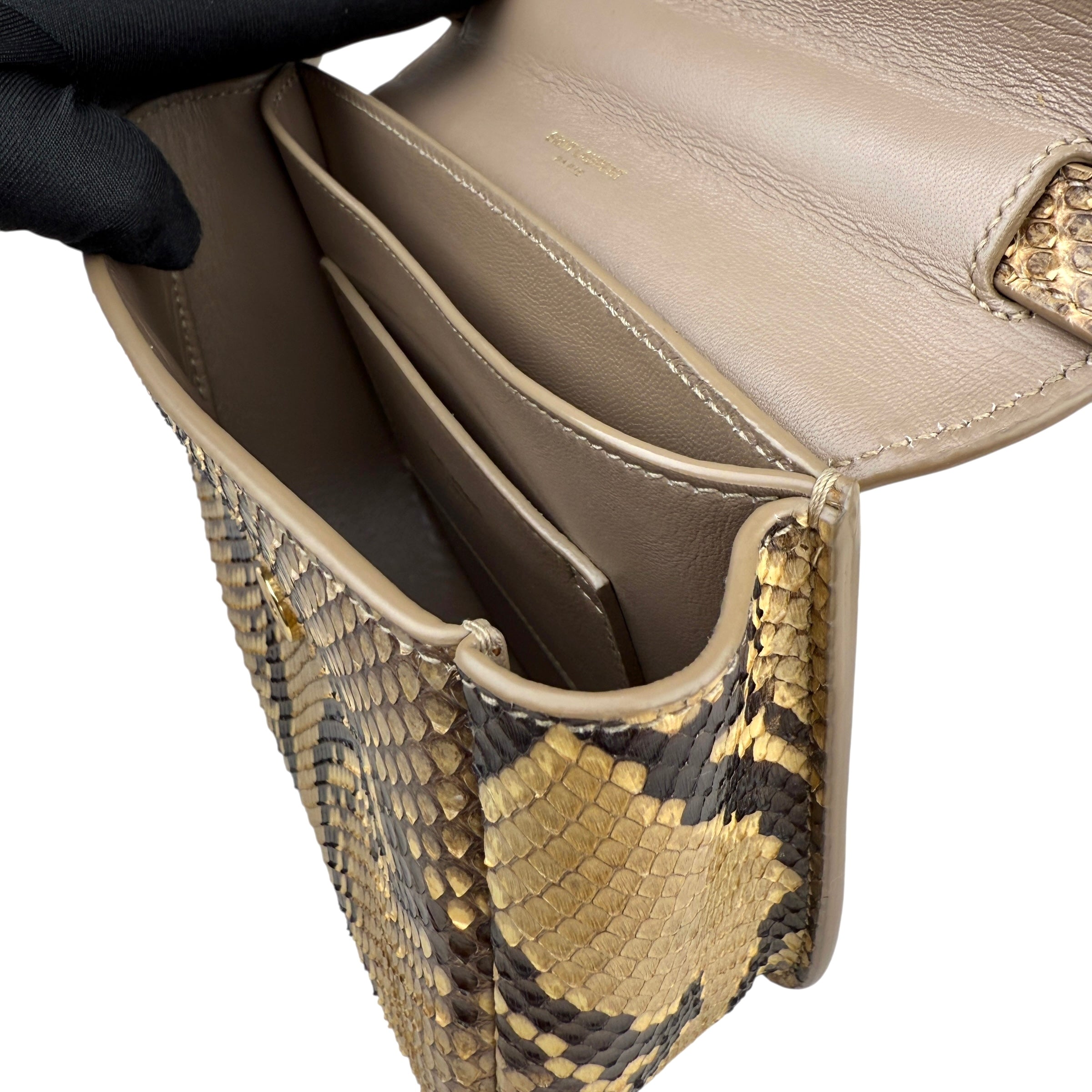 Pre-owned saint-laurent-python-crossbody-bag-front