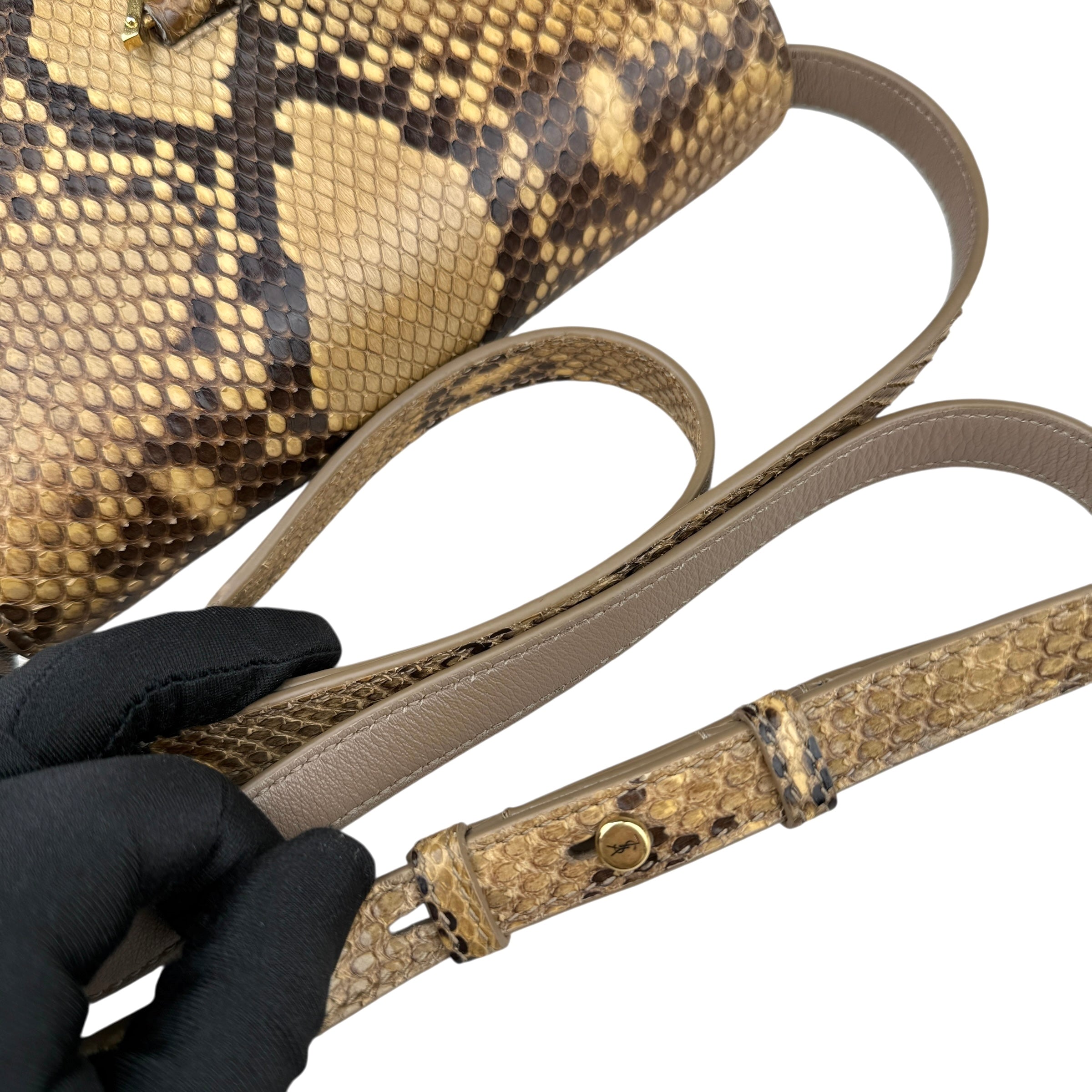 Pre-owned saint-laurent-python-crossbody-bag-front