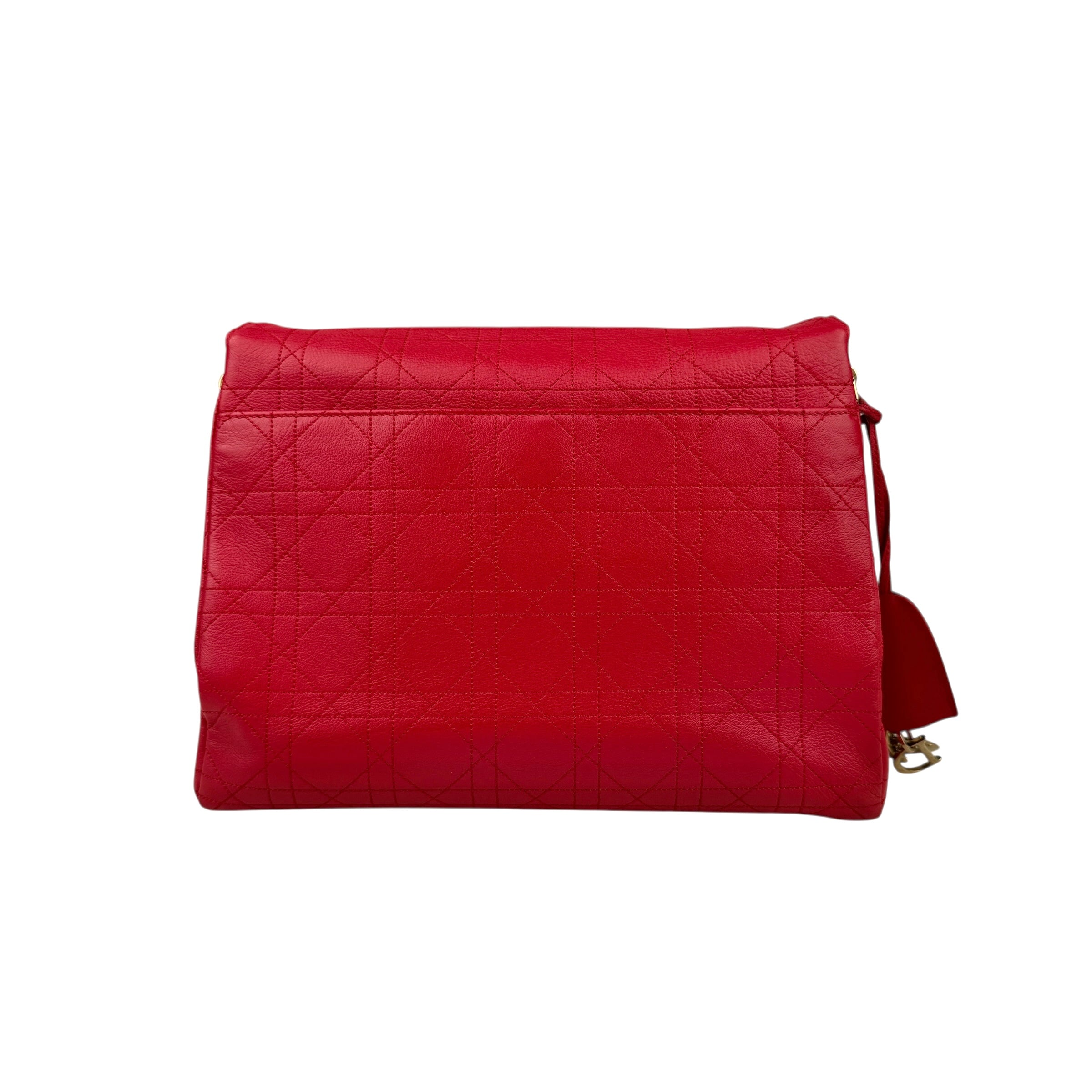 Pre-owned dior-diorling-shoulder-bag-red-front
