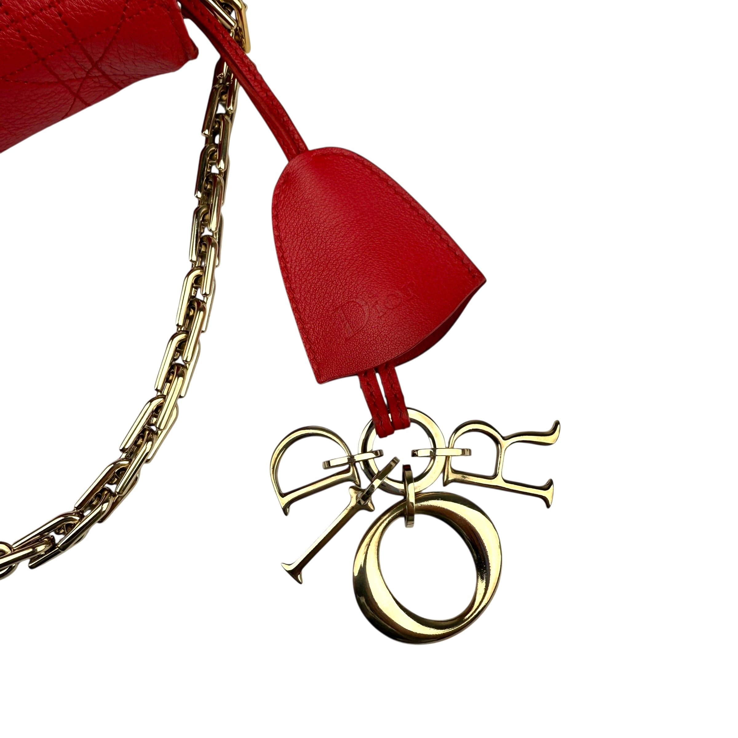 Pre-owned dior-diorling-shoulder-bag-red-front