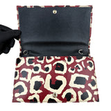 Pre-owned gucci-leather-leopard-print-clutch-crossbody-chain-shoulder-wallet-bag-front