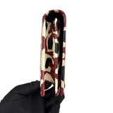 Pre-owned gucci-leather-leopard-print-clutch-crossbody-chain-shoulder-wallet-bag-front
