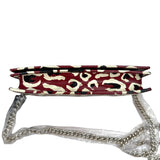 Pre-owned gucci-leather-leopard-print-clutch-crossbody-chain-shoulder-wallet-bag-front