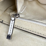 Pre-owned dior-jadior-white-calfskin-crossbody-bag-silver-hardware-front