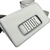 Pre-owned dior-jadior-white-calfskin-crossbody-bag-silver-hardware-front