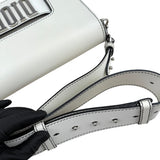Pre-owned dior-jadior-white-calfskin-crossbody-bag-silver-hardware-front
