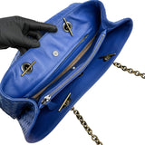 Pre-owned bottega-veneta-nappa-medium-blue-front-view