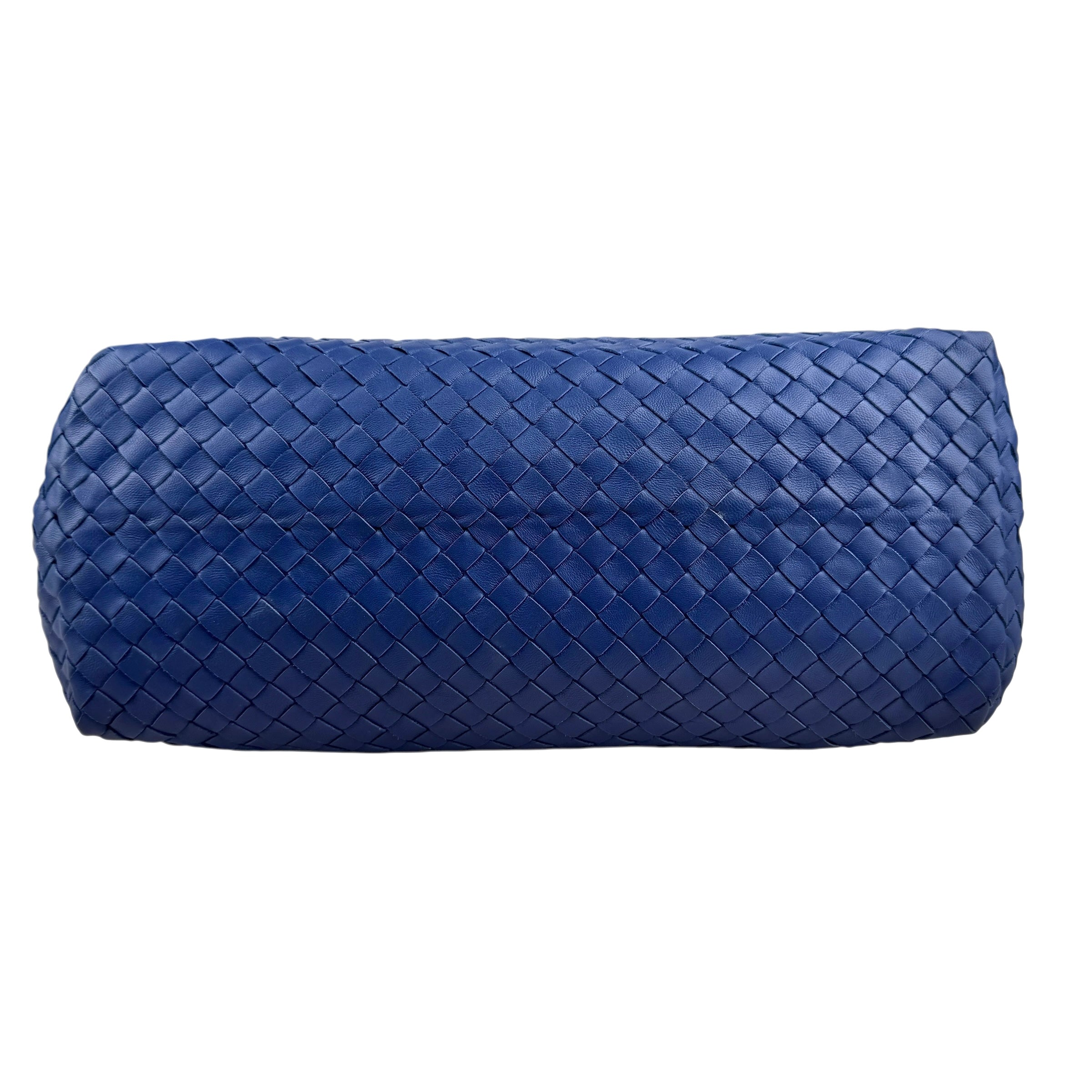 Pre-owned bottega-veneta-nappa-medium-blue-front-view