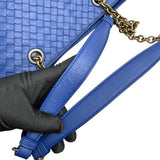 Pre-owned bottega-veneta-nappa-medium-blue-front-view